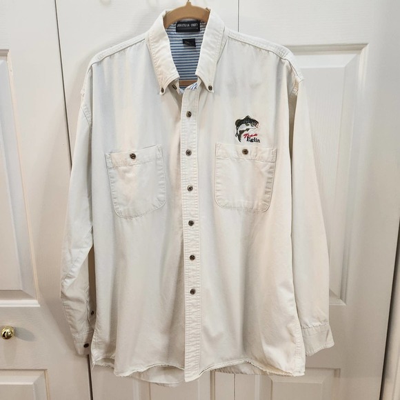 Jonathan Corey size L Men's Button Down Shirt 100% Cotton Team Eglin Fishing - Picture 2 of 13